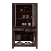 BEFREE Solid Sheesham Wood Kitchen Cabinet (Walnut Finish)